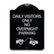 Signmission Day Visitors No Overnight Parking W/ Graphic Heavy-Gauge Aluminum Sign, 24" x 18", BS-1824-24196 A-DES-BS-1824-24196 - alternate 1